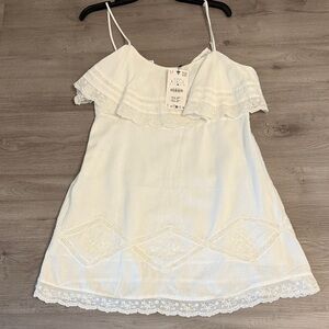 Zara white Trim Dress size L new with tags